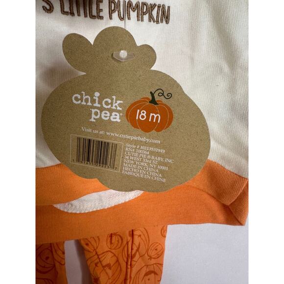 NWT Chick Pea Baby‎ Halloween Pumpkin Set Size 18M - Picture 4 of 13